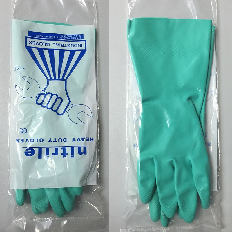 Nitrile Mechanic Glove - 8Pieces/4 Pairs Oil-proof Long Green Safety