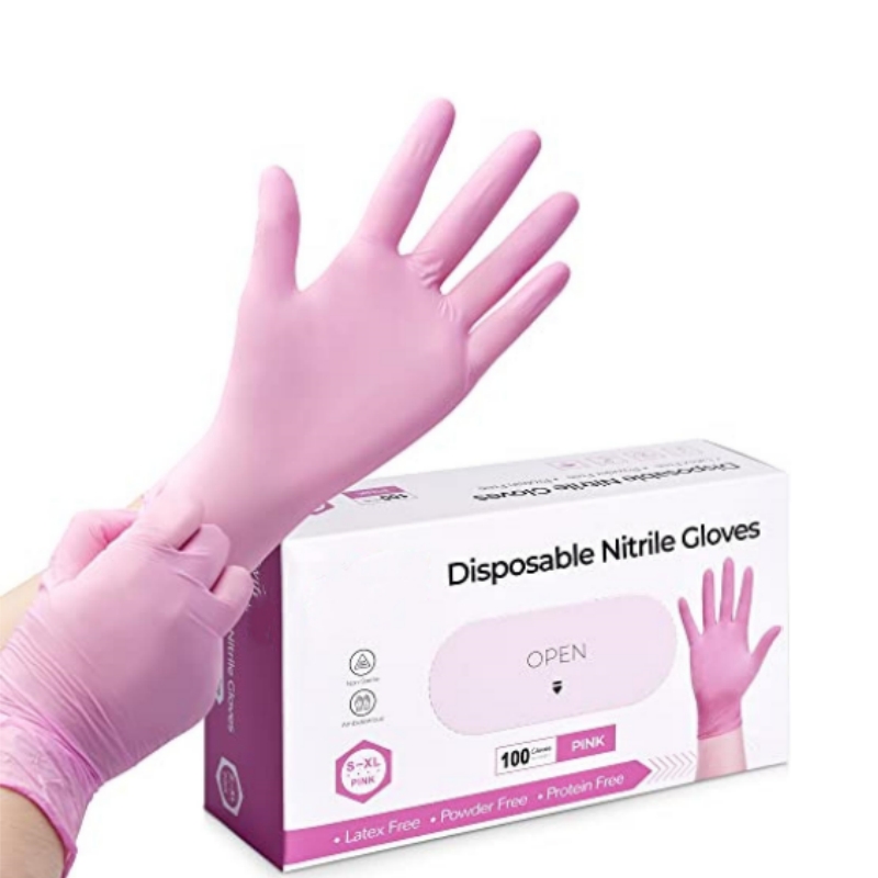 Latex Disposable Glove - Pink Nitrile Disposable Gloves for Household