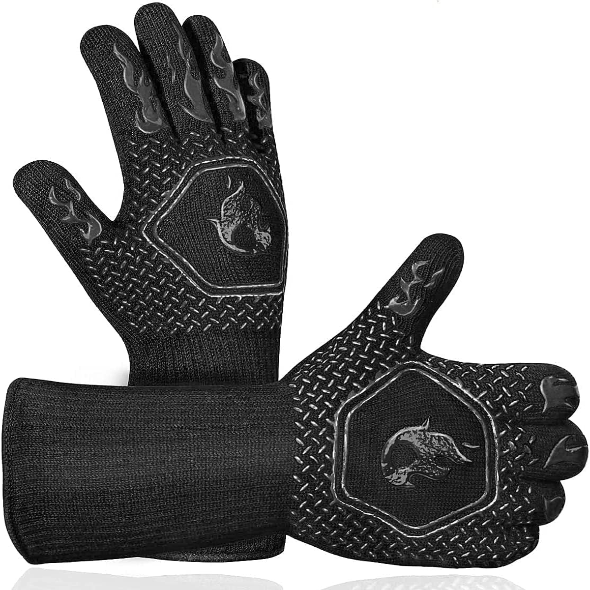 Oven Mitt Silicone - BBQ Grill Gloves High Temp Resistance