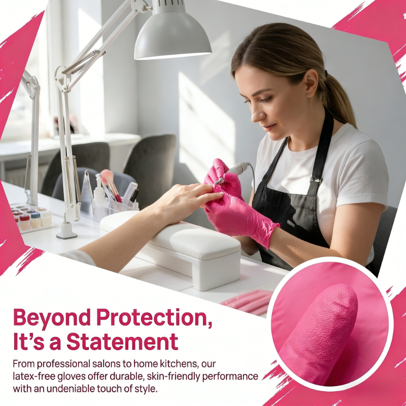 Nitrile Mechanic Glove - 10-100PCS Pink Nitrile Disposable Gloves,for Cleaners