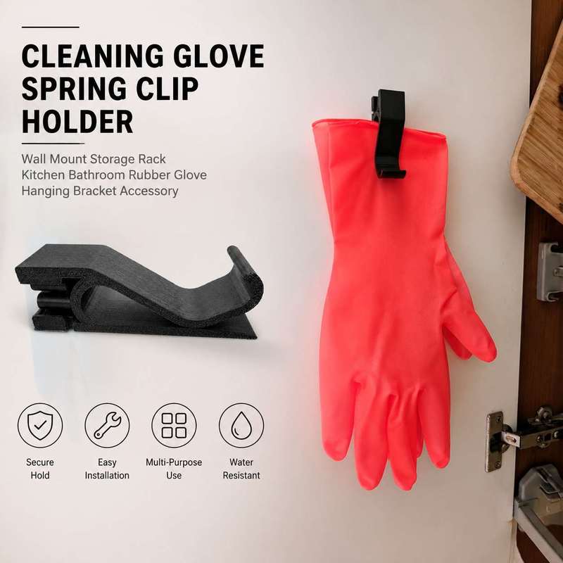 Rubber Glove Cleaning - Kitchen Bathroom Wall Hanging Spring Clamp