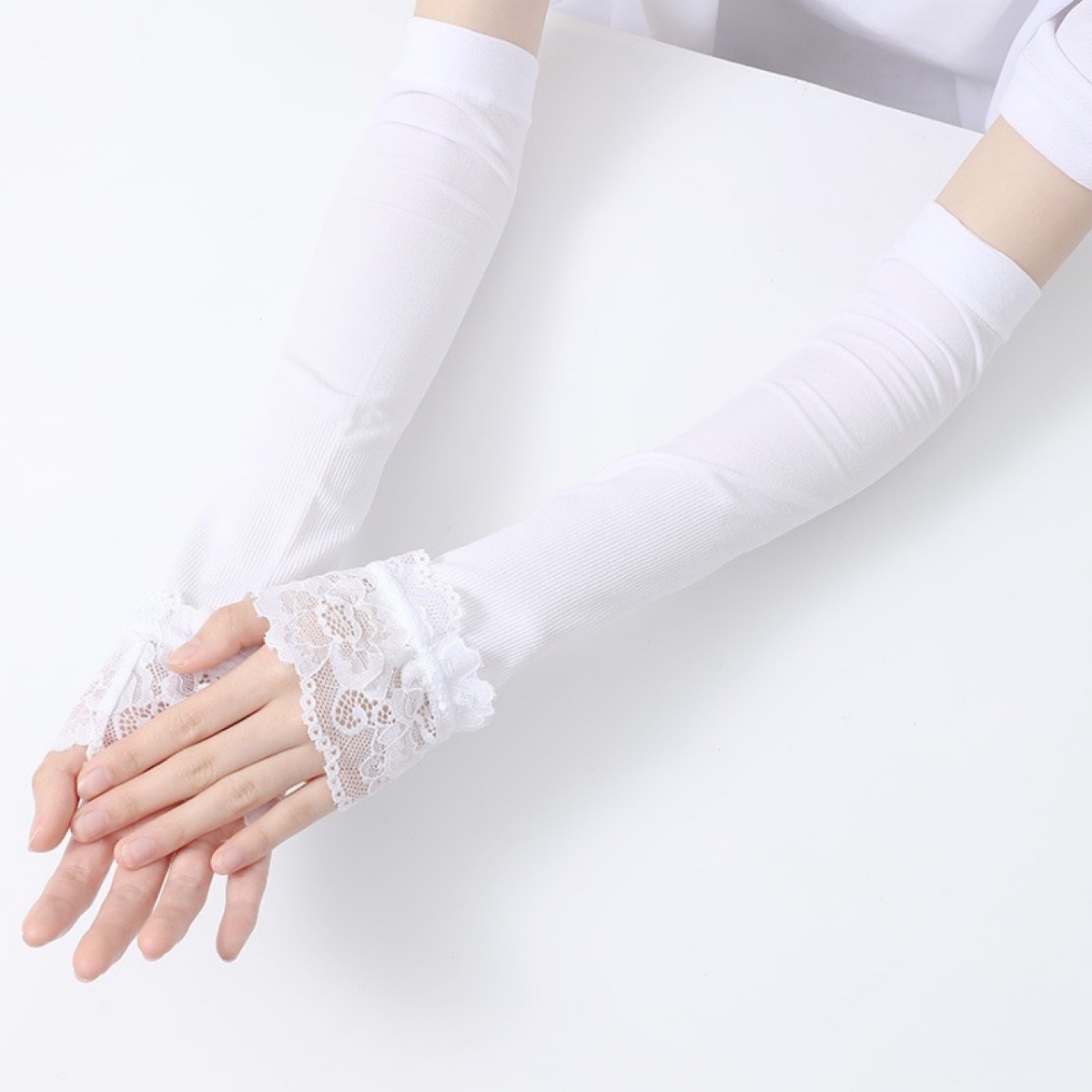 Fingerless Glove Knit - Women Long Elastic Arm Sleeve Fingerless