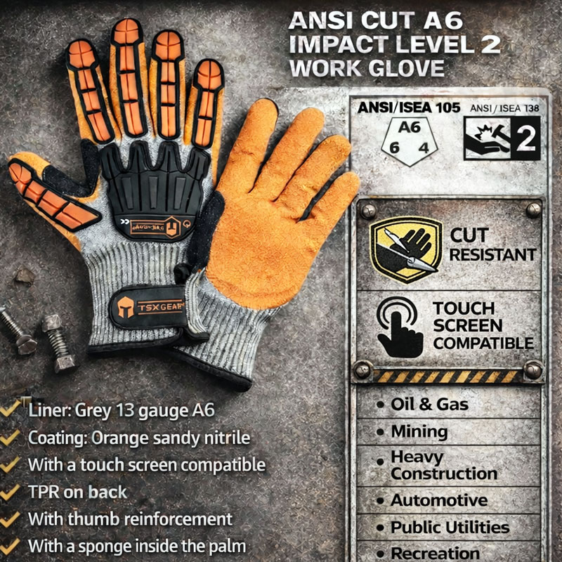 Nitrile Mechanic Glove - NMSafety Anti-Vibration Cut-Resistant Work Gloves Nitrile