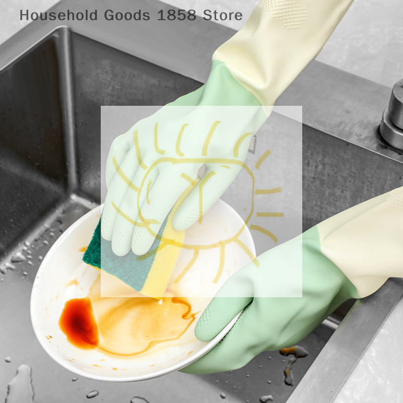 Dish Glove Rubber - Thickened Kitchen Gloves, Dishwashing Gloves Wear-resistant,
