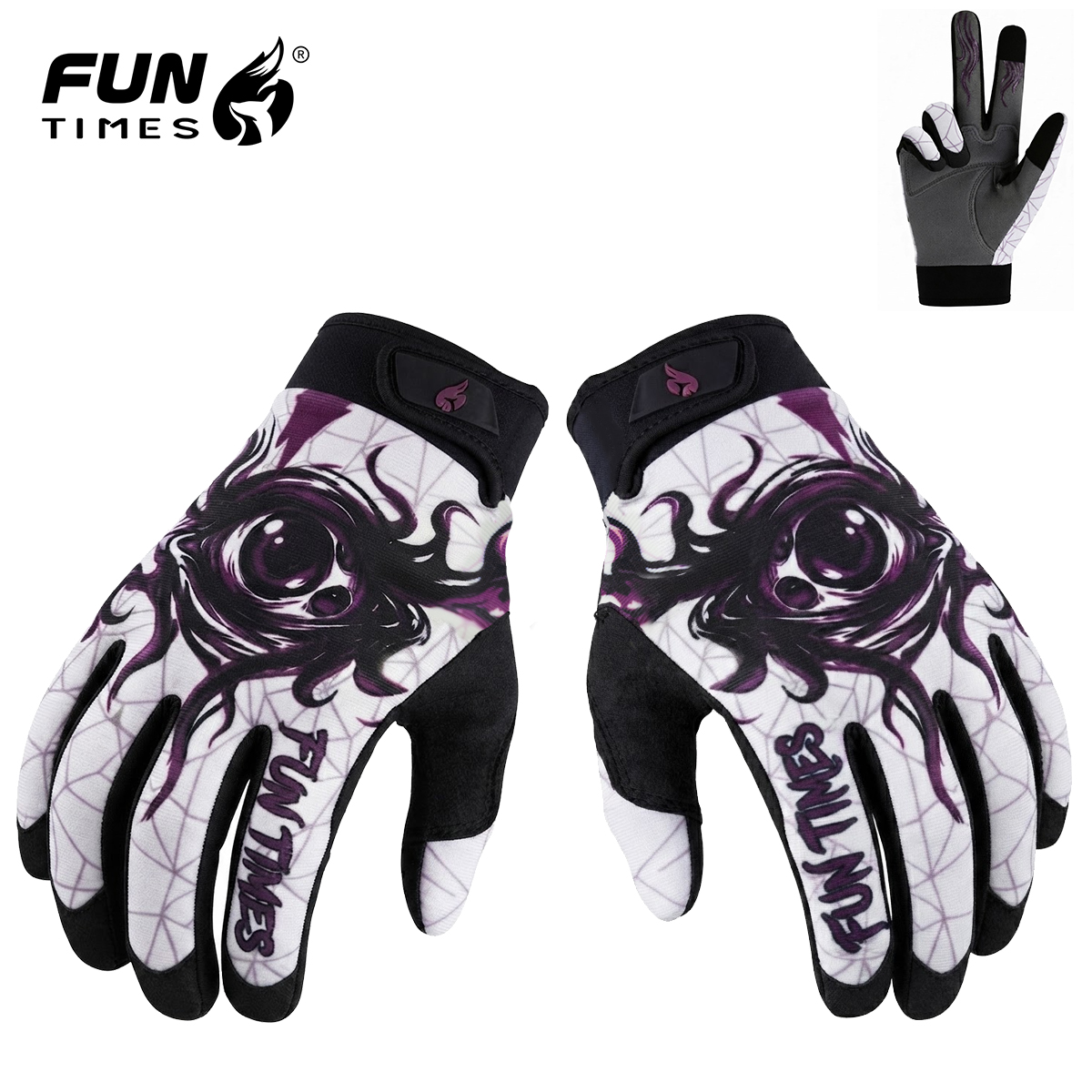 Magic Touch Glove - FUNTIMES Purple Magic Eye Printed Gloves