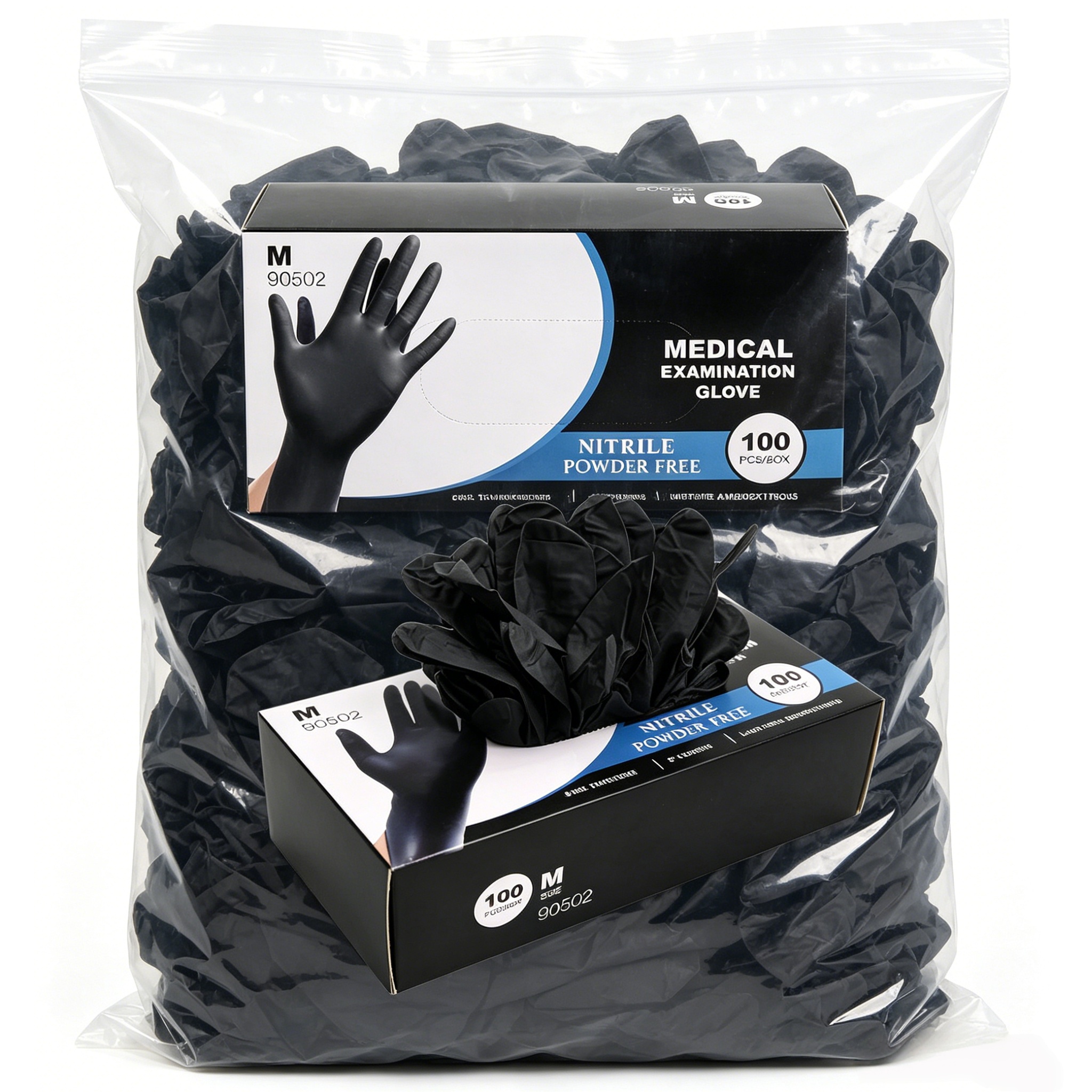 Nitrile Mechanic Glove - Black Nitrile Gloves Disposable Non-Sterile Textured