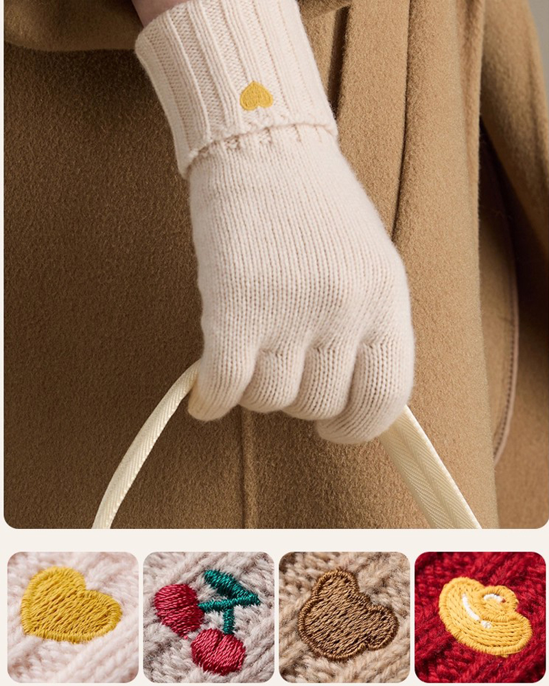 Wool Glove Lined - 100% Wool Winter Beanie Hat Scarf