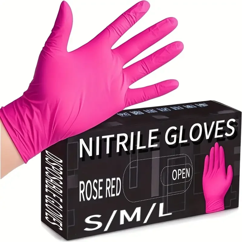 Latex Disposable Glove - Fuchsia Nitrile Disposable Gloves 20/100PCS 3-mil