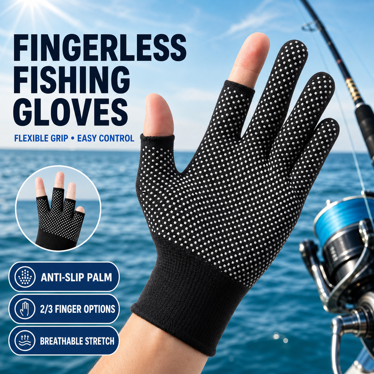 Workout Glove Gym - Fingerless Sports Gloves Anti-Slip Gym Cycling