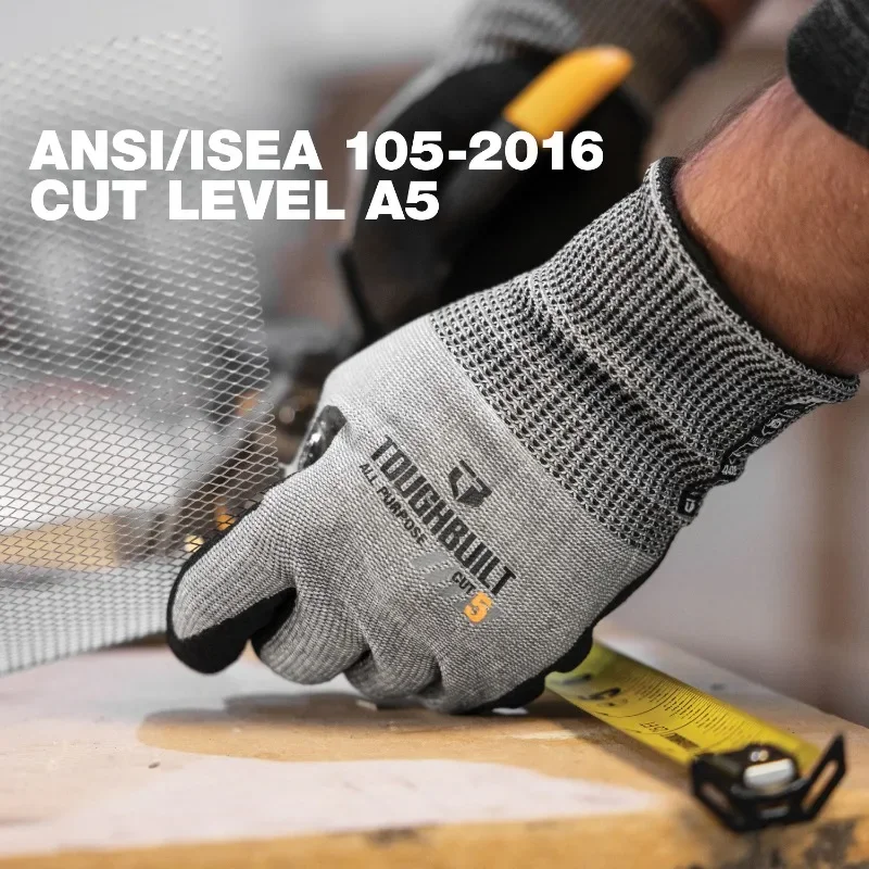 Cut Resistant Glove - ToughBuilt TB-P2-112-5-L Nitrile Super Abrasion Resistant