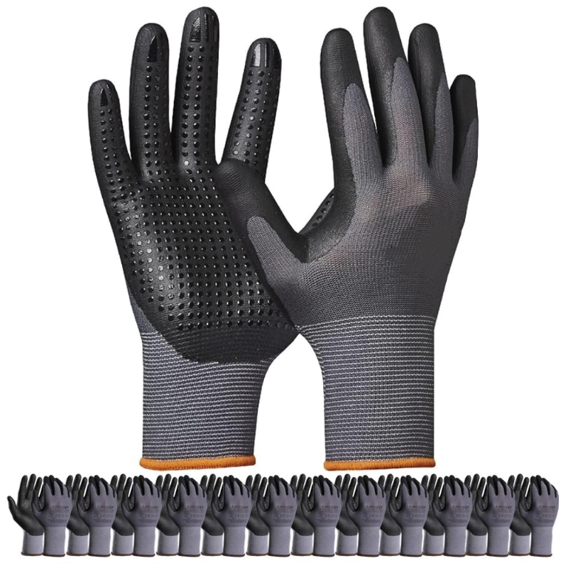 Nitrile Mechanic Glove - Micro-Foam Nitrile Coated Safety Work Gloves