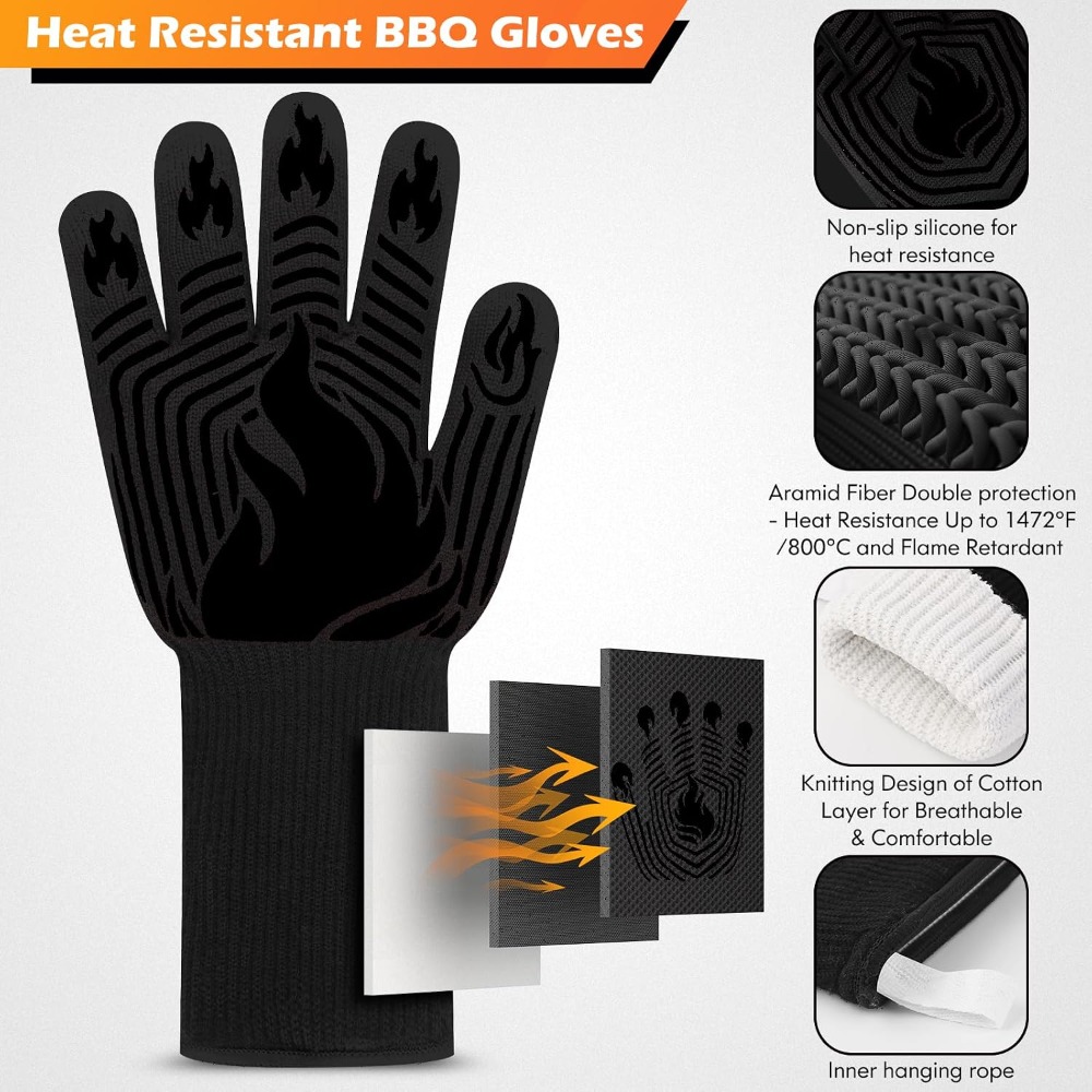 Heat Resistant Glove - BBQ Gloves, 1472°F Heat Resistant Gloves
