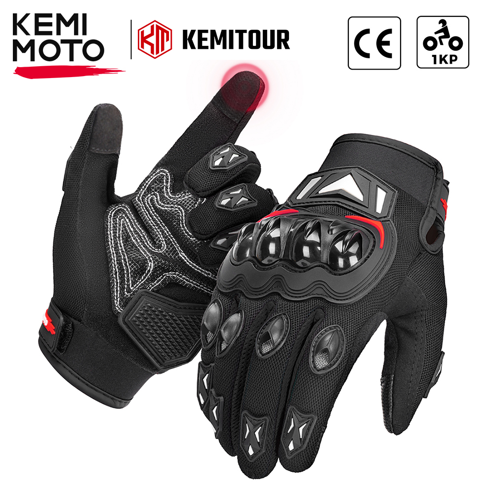 Cycling Glove Padded - KEMITOUR Summer Motorcycle Gloves CE Touch