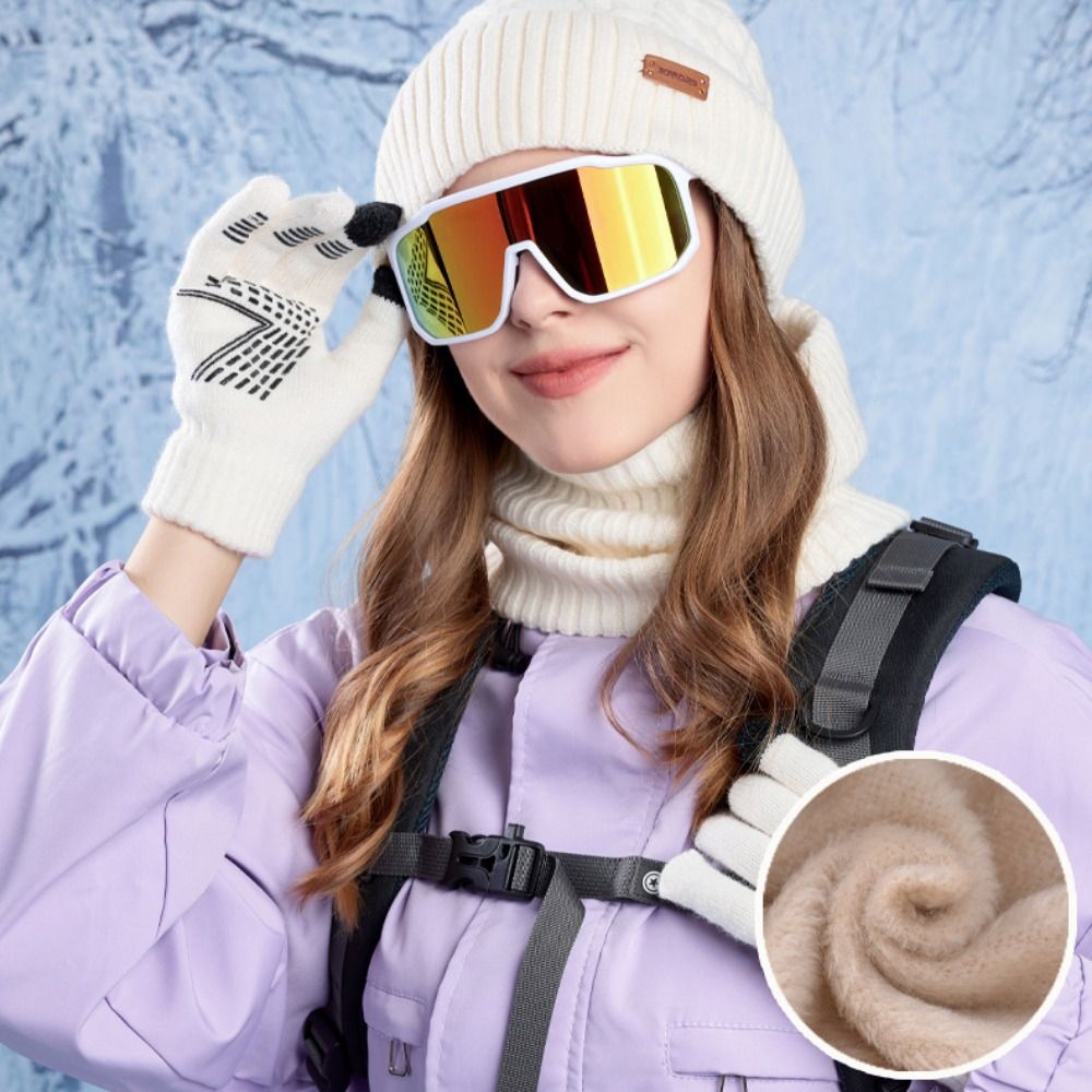 3pcs Hiking Solid Color Hat Sc - огляд і ціна Wool Glove Lined