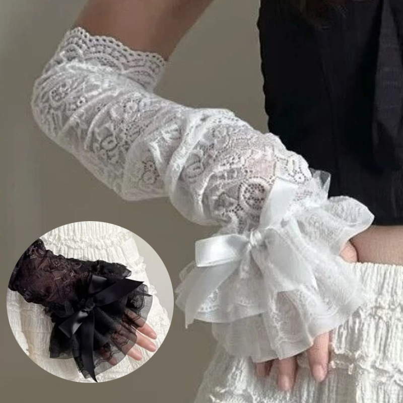 Hollow Out Lace Long Arm Sleev - огляд і ціна Fingerless Glove Knit