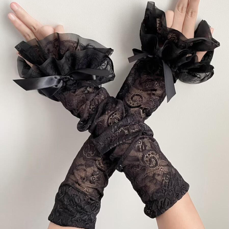 Hollow Out Lace Long Arm Sleev - огляд і ціна Fingerless Glove Knit