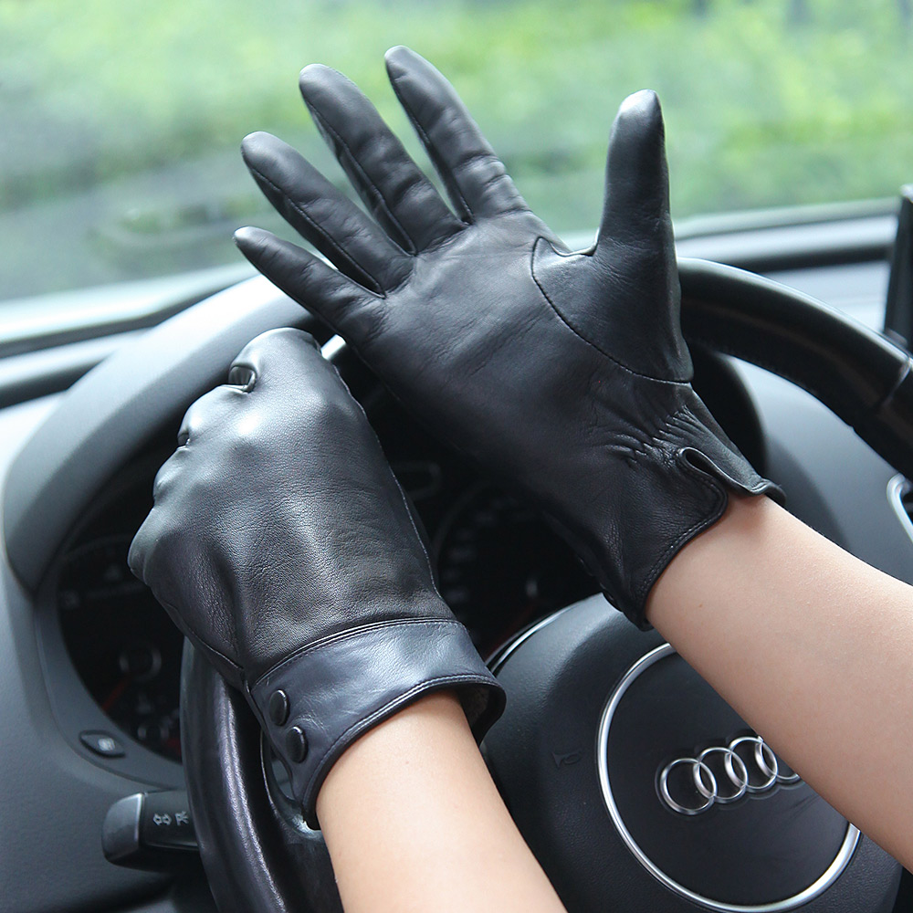 Fashion Black Real Leather Glo - огляд і ціна Wool Glove Lined