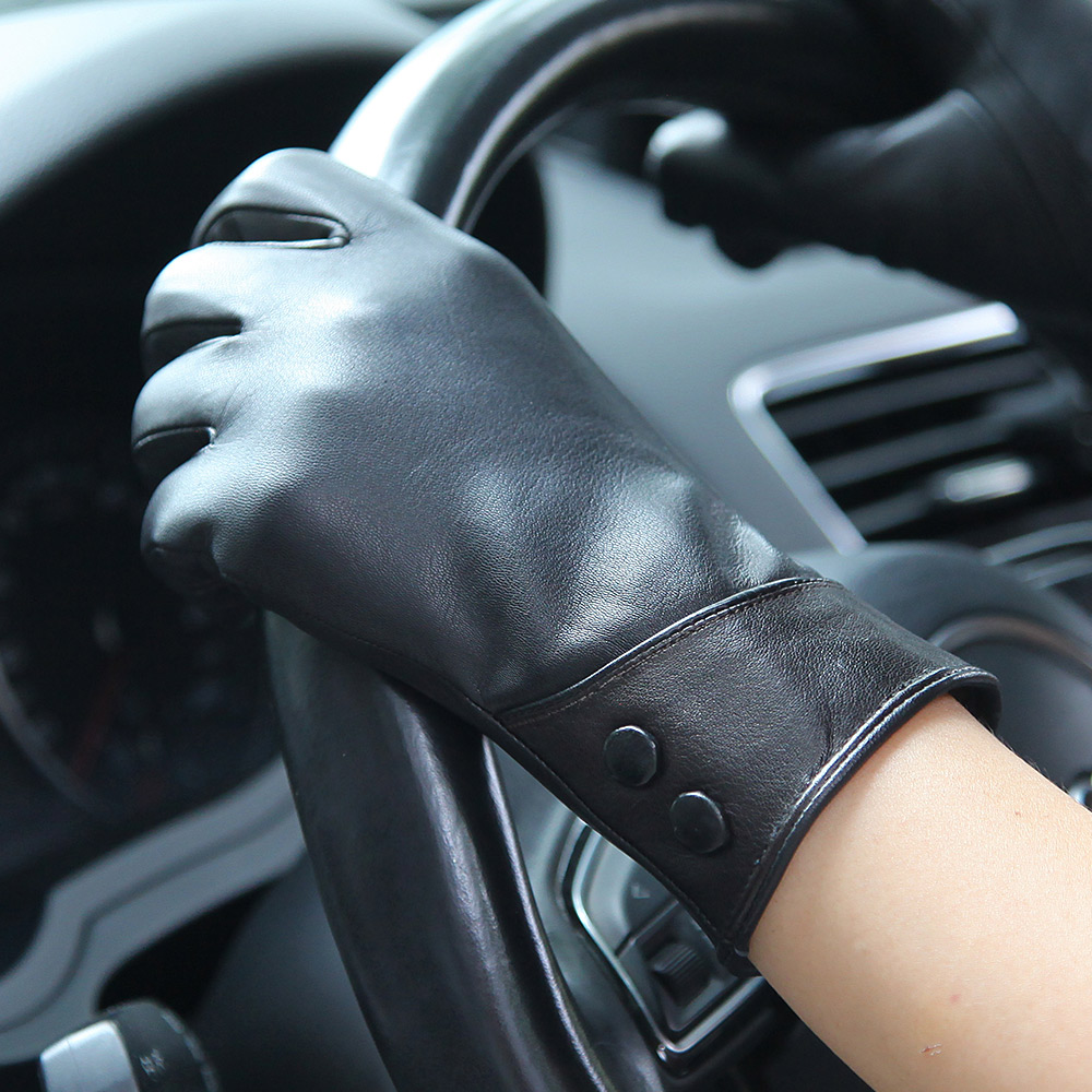 Fashion Black Real Leather Glo - огляд і ціна Wool Glove Lined