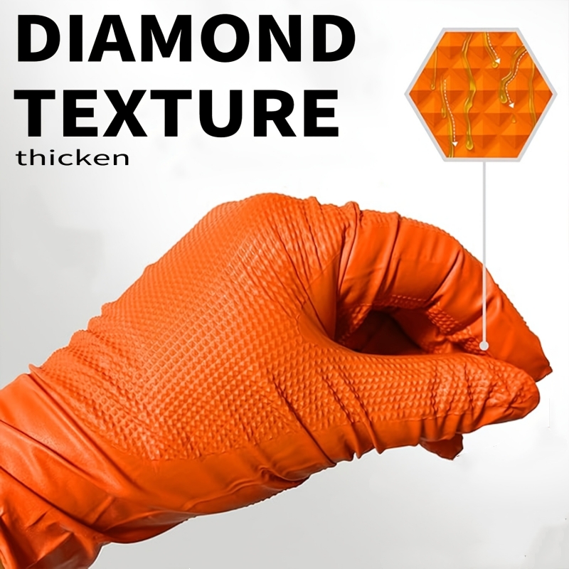 Heavy Duty Orange Nitrile Glov - огляд і ціна Nitrile Mechanic Glove