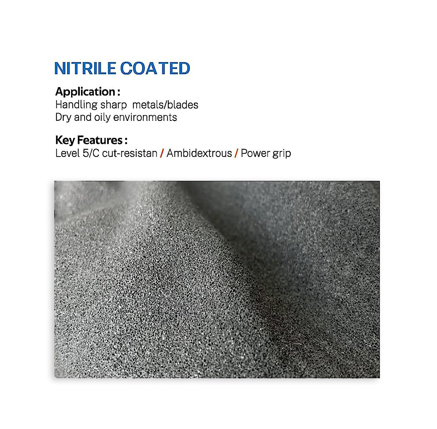 1/3Pair, Level 5Cut-Resistant  - огляд і ціна Nitrile Mechanic Glove