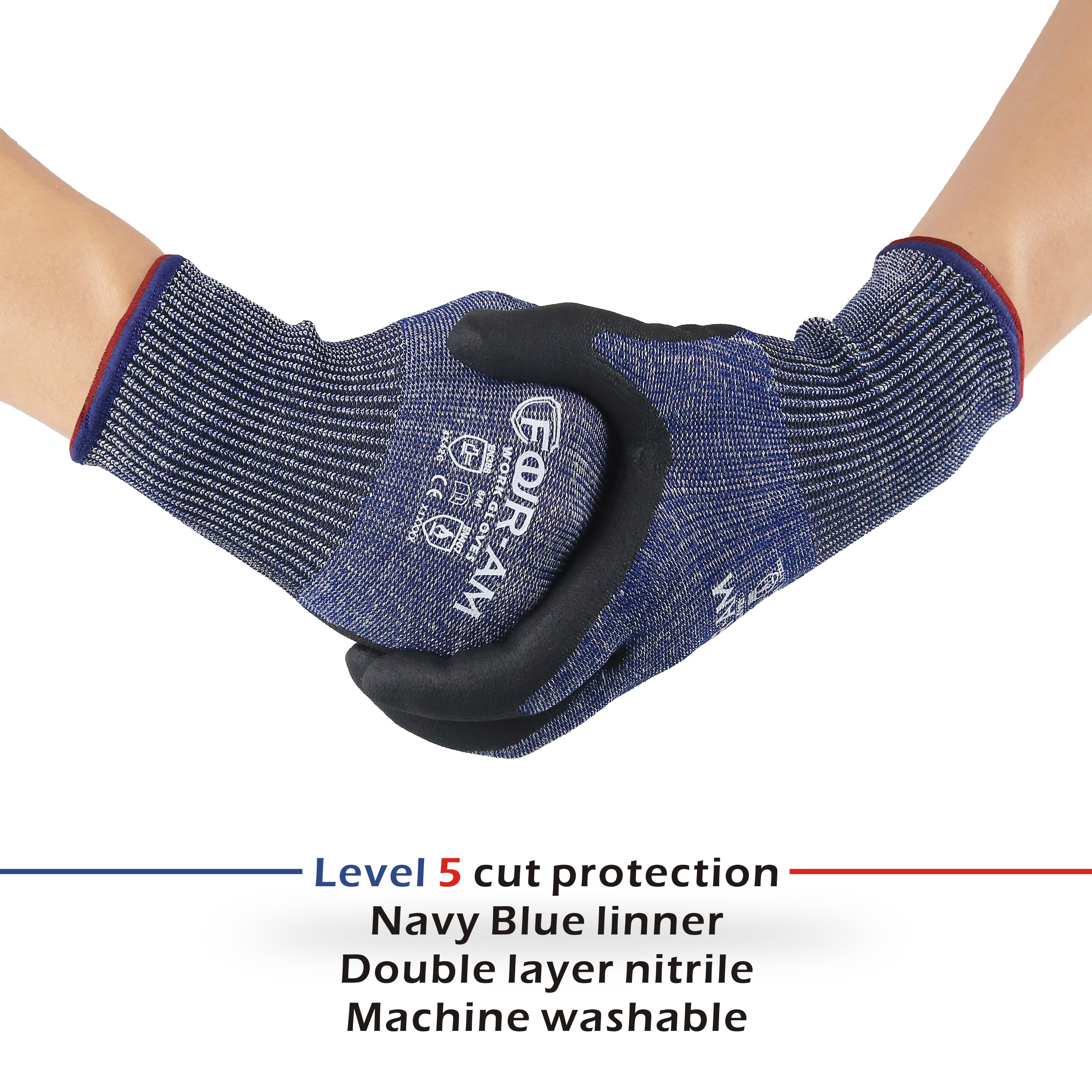 1/3Pair, Level 5Cut-Resistant  - огляд і ціна Nitrile Mechanic Glove