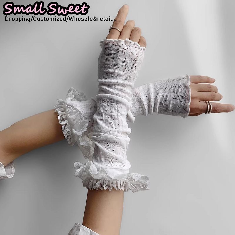 Women's Harajuku White Arm Sle - огляд і ціна Fingerless Glove Knit