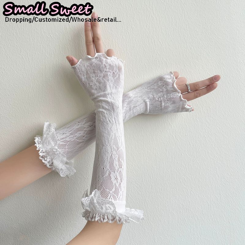 Women's Harajuku White Arm Sle - огляд і ціна Fingerless Glove Knit