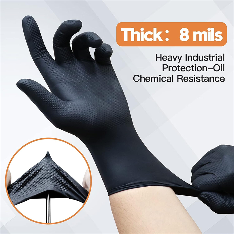Black Nitrile Gloves Disposabl - огляд і ціна Nitrile Mechanic Glove