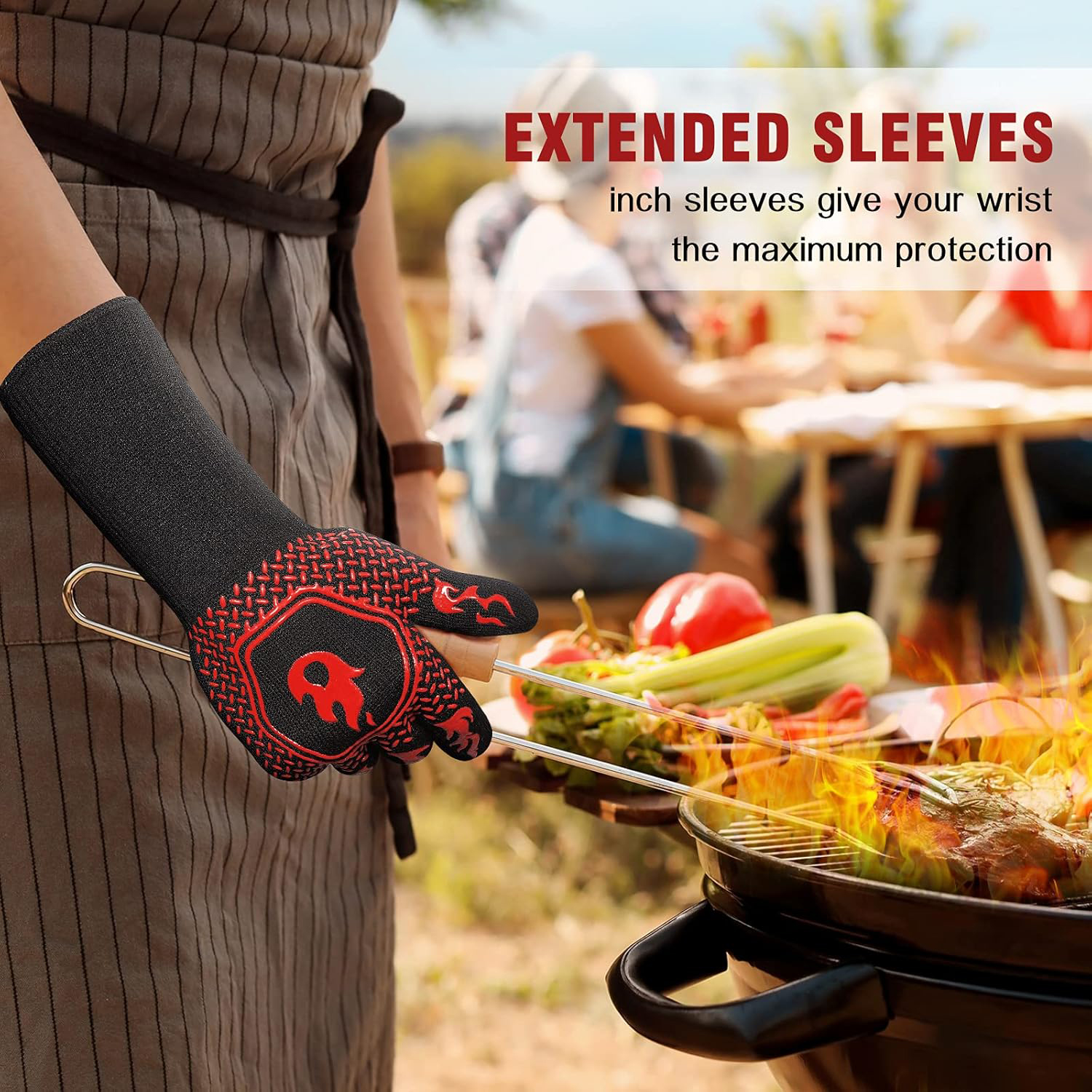 BBQ Grill Gloves High Temp Res - огляд і ціна Oven Mitt Silicone
