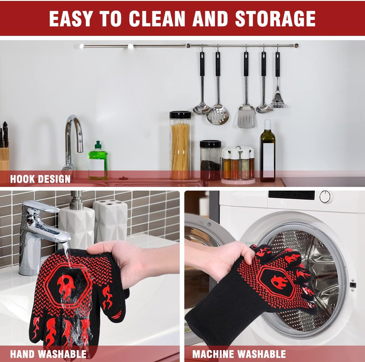 BBQ Grill Gloves High Temp Res - огляд і ціна Oven Mitt Silicone