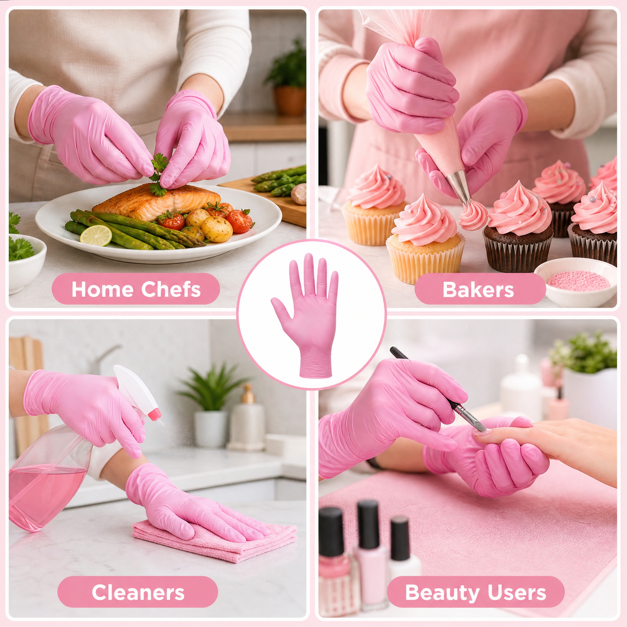 Simple Pink Nitrile Gloves 100 - огляд і ціна Rubber Glove Cleaning