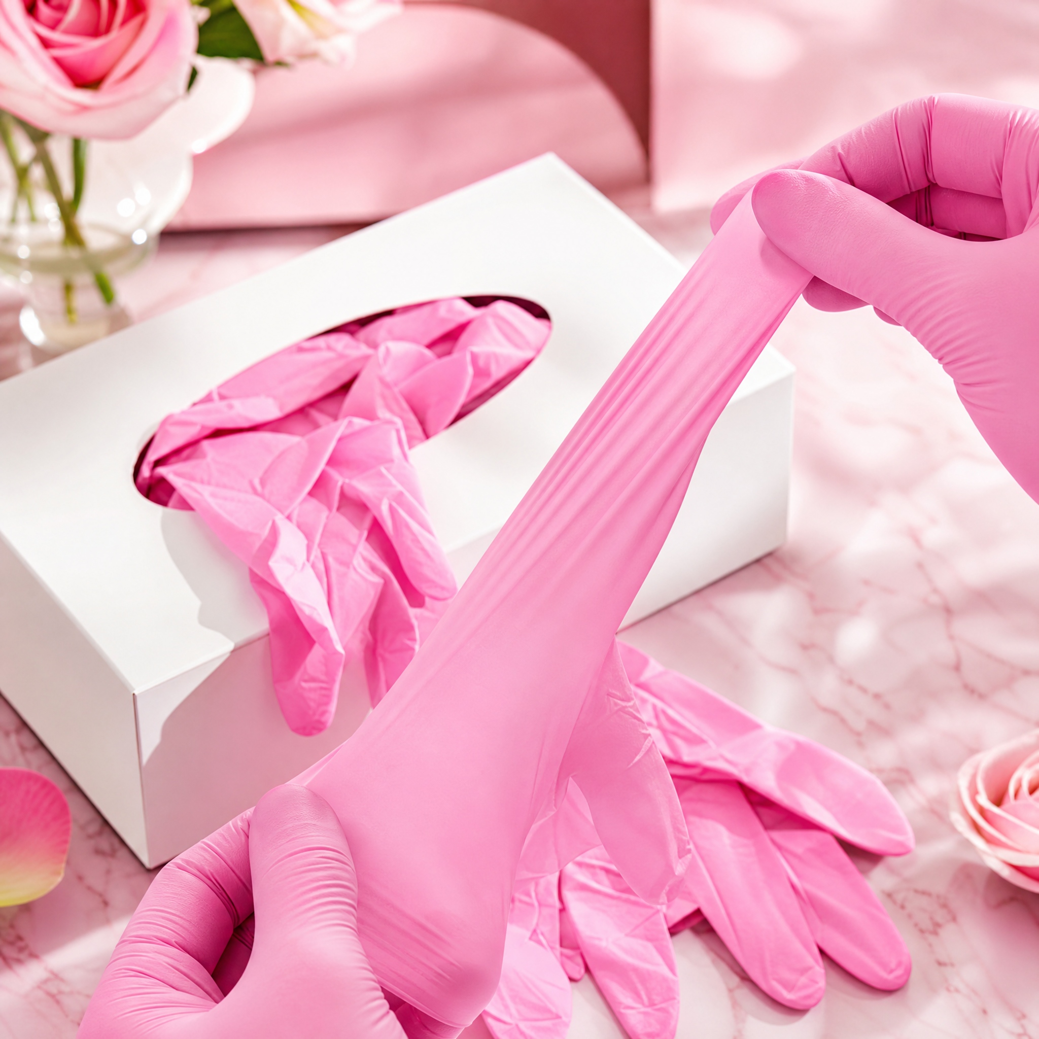 Simple Pink Nitrile Gloves 100 - огляд і ціна Rubber Glove Cleaning