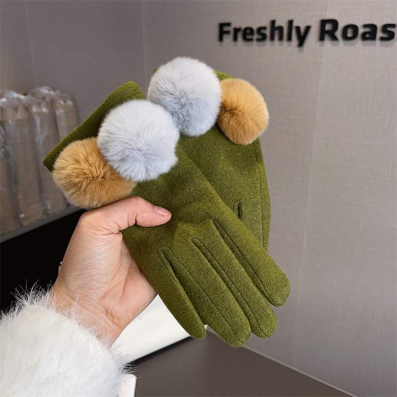 Gloves Women Wool Plaid Fox Fu - огляд і ціна Wool Glove Lined