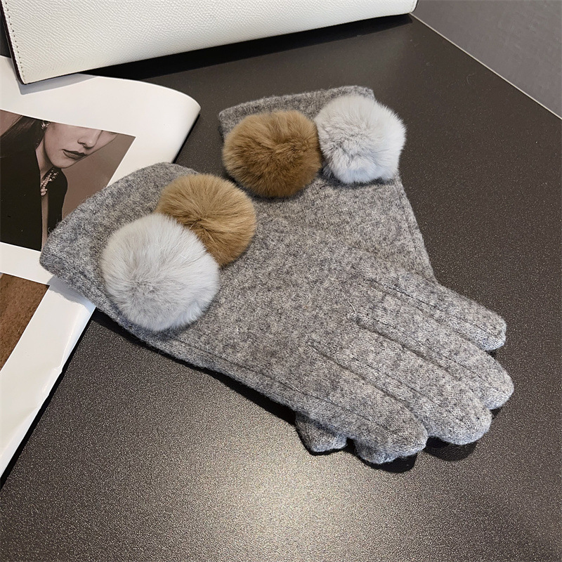 Gloves Women Wool Plaid Fox Fu - огляд і ціна Wool Glove Lined