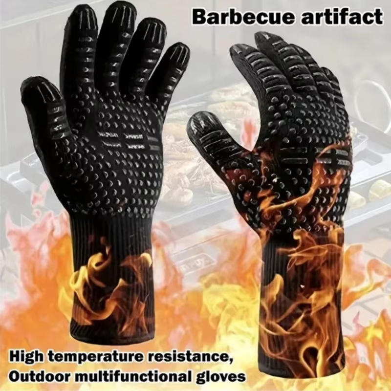 One Piece BBQ Gloves High Temp - огляд і ціна Oven Mitt Silicone
