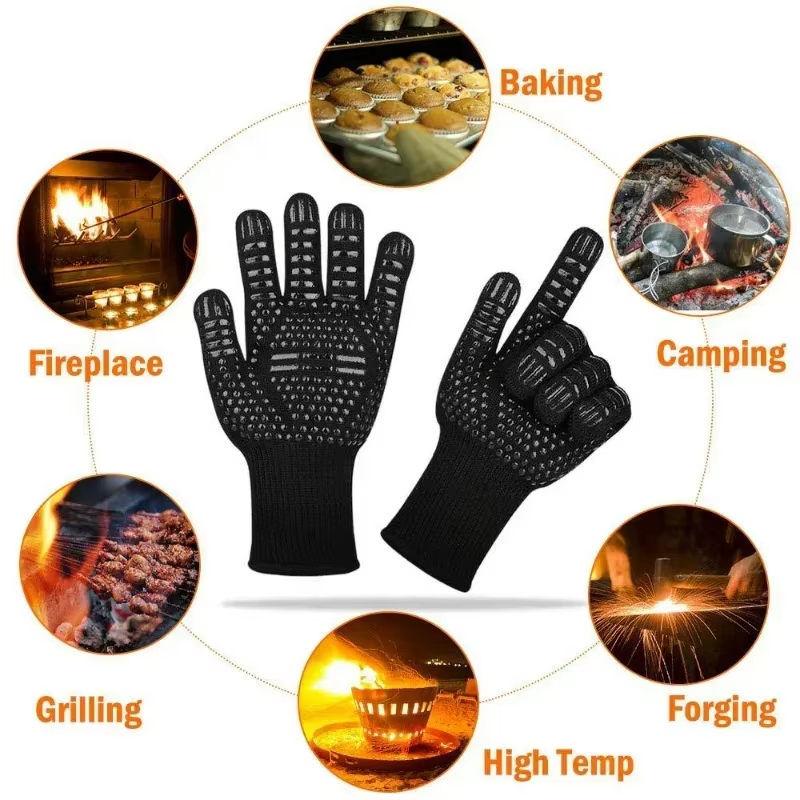 One Piece BBQ Gloves High Temp - огляд і ціна Oven Mitt Silicone
