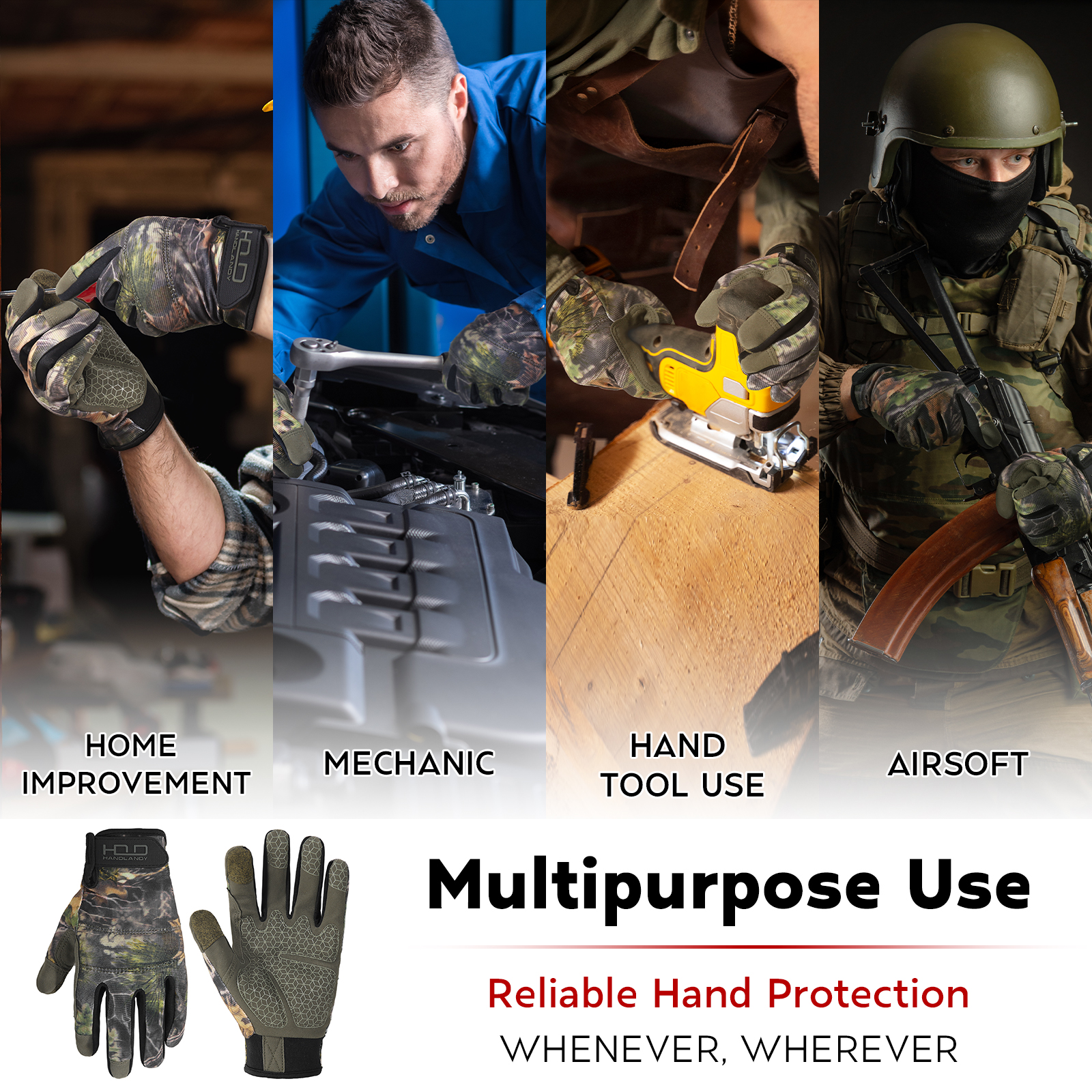 Handlandy Stock Full Finger Ca - огляд і ціна Work Glove Impact