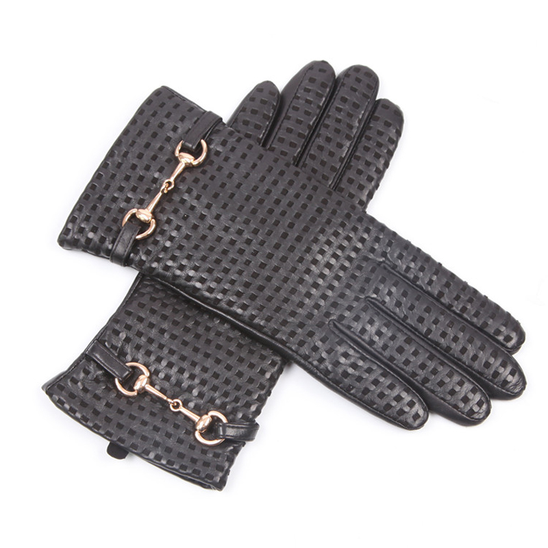 Real Leather Gloves Female The - огляд і ціна Wool Glove Lined