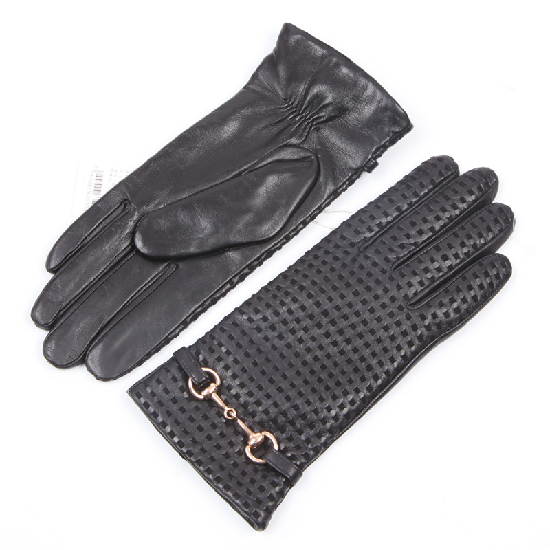 Real Leather Gloves Female The - огляд і ціна Wool Glove Lined