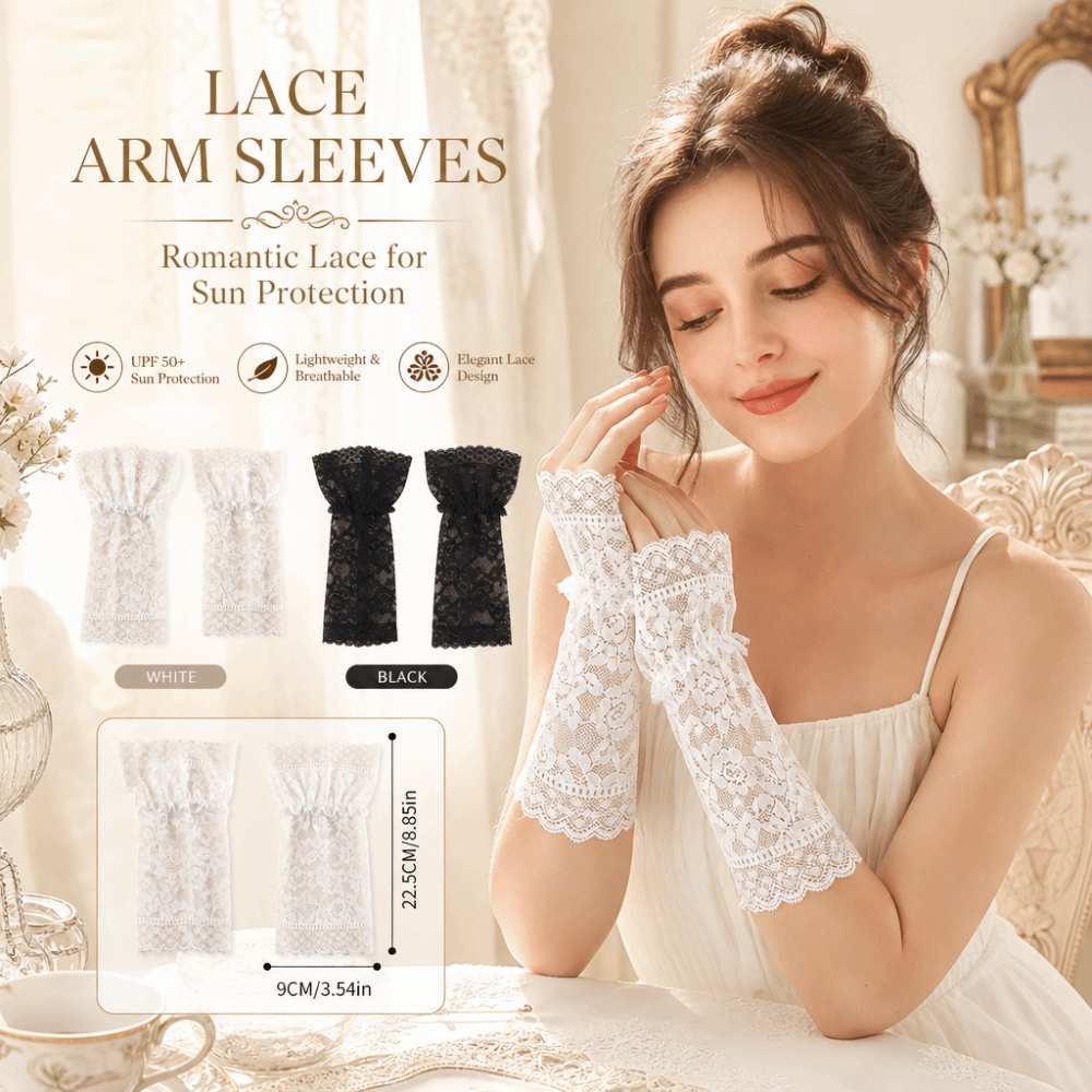 Lace Ruffles Pleated Detachabl - огляд і ціна Fingerless Glove Knit