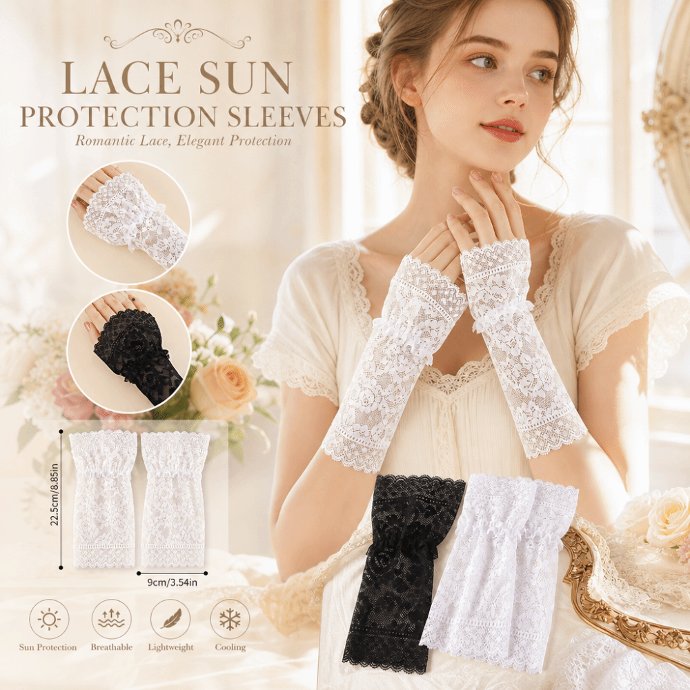 Lace Ruffles Pleated Detachabl - огляд і ціна Fingerless Glove Knit