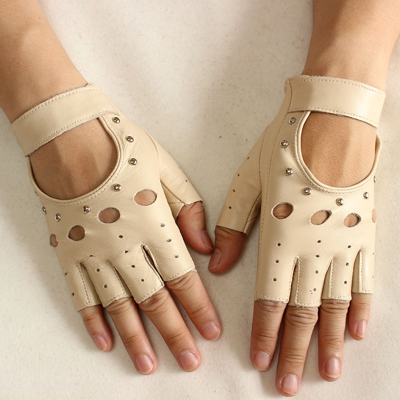 Women's Leather Half Finger Gl - огляд і ціна Leather Driving Glove