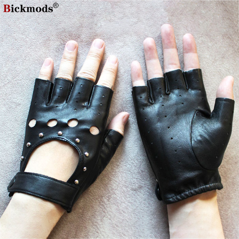 Women's Leather Half Finger Gl - огляд і ціна Leather Driving Glove