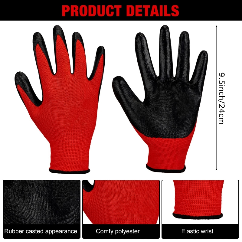 4/20PCS Nitrile Coated Safety  - огляд і ціна Nitrile Mechanic Glove