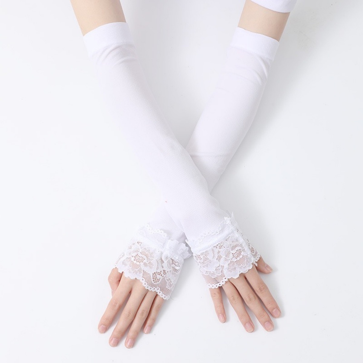 Women Long Elastic Arm Sleeve  - огляд і ціна Fingerless Glove Knit