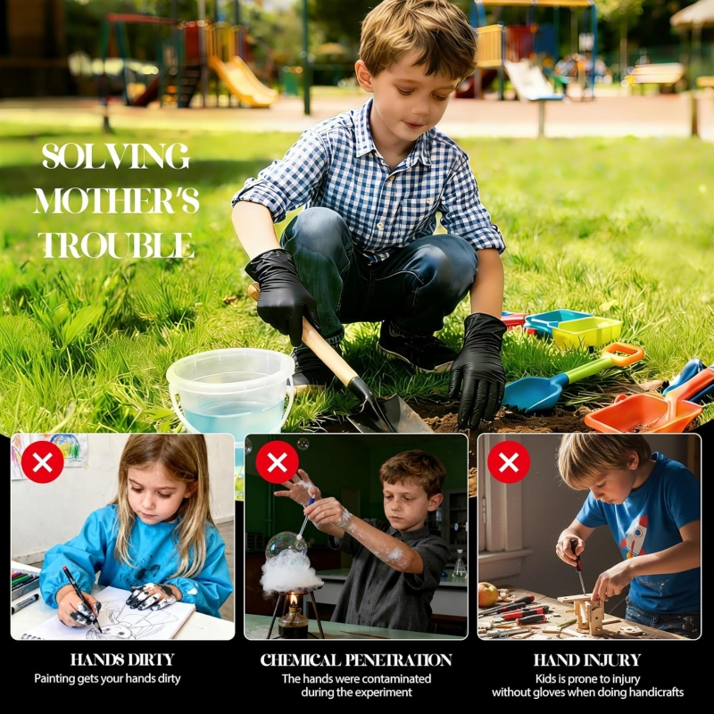 Kids Black Nitrile Disposable  - огляд і ціна Nitrile Mechanic Glove
