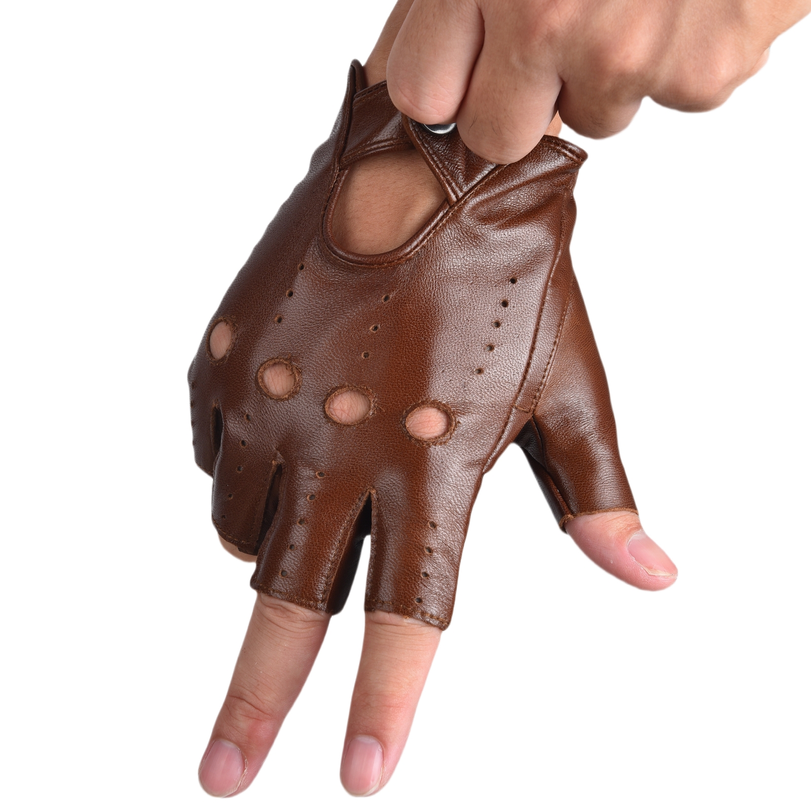 Mens Fingerless Half Finger Le - огляд і ціна Leather Driving Glove