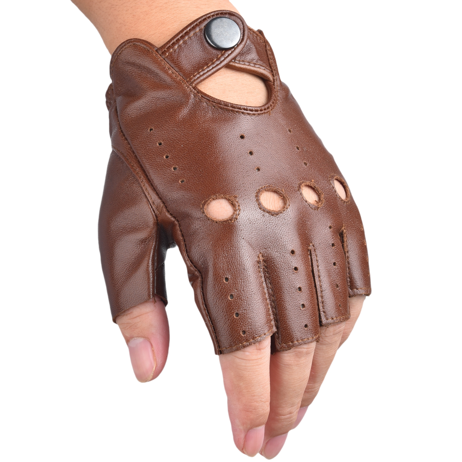 Mens Fingerless Half Finger Le - огляд і ціна Leather Driving Glove