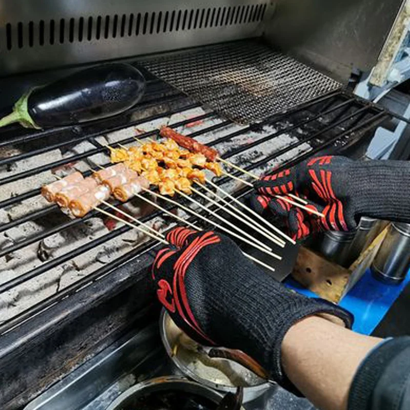 Flame Retardant Non-slip BBQ F - огляд і ціна Oven Mitt Silicone