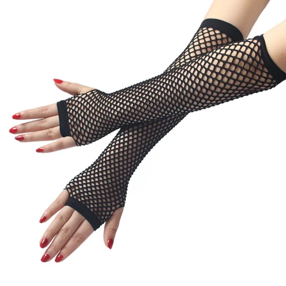 Women Neon Fishnet Long Finger - огляд і ціна Fingerless Glove Knit